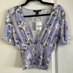 NWT Forever 21 Lavender Floral Crop Top